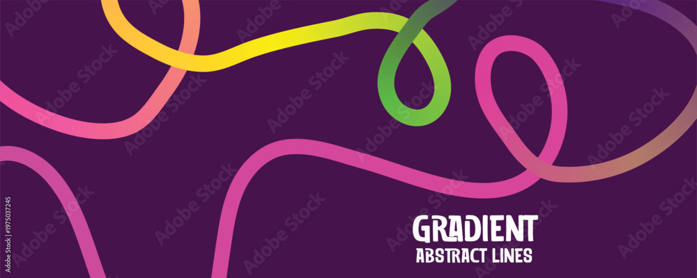 Fototapeta premium Colorful abstract gradient lines on a deep purple background