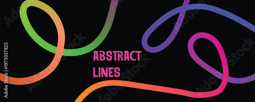 Title vibrant abstract lines a colorful and dynamic digital art composition description this image features brightly colored flowing lines against a black