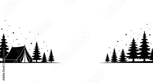 Black silhouette of a tent.