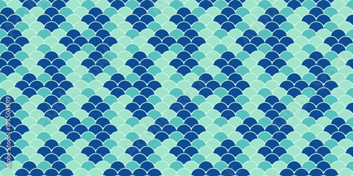 Abstract seamless pattern.  Elegant teal and navy blue scales design.  Perfect for textile prints, website backgrounds, or any project needing a sophisticated, aquatic feel.