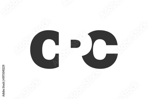 CPC logo design. Initial letter C P C bold font style for tech startups, consulting, corporate branding. Creative company name, headlines typography identity, trendy logotype.