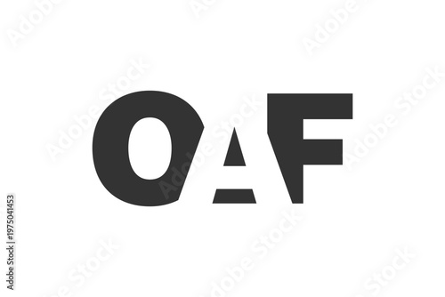 OAF logo design. Initial letter O A F bold font style for tech startups, consulting, corporate branding. Creative company name, headlines typography identity, trendy logotype.