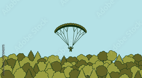 Man Gliding Over Lush Forest Canopy Adventure