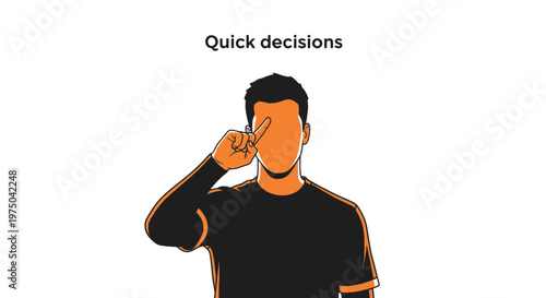 Man Making Quick Decisions With Finger Pointing Gesture
