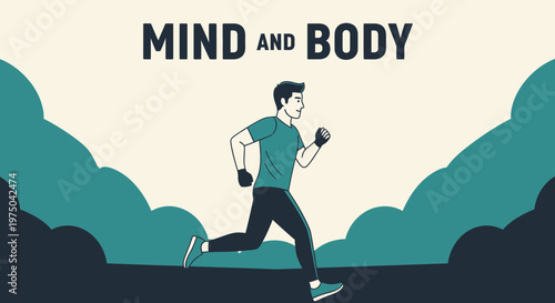 Man Running For Mental And Physical Well-being