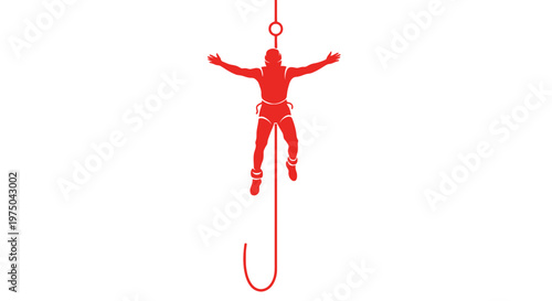 Man Suspended On Hook With Arms Outstretched And Open