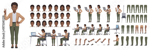 Businesswoman Character Creator Kit With Various Poses