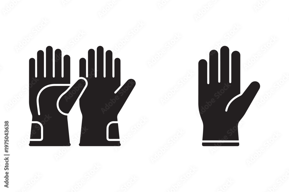 Fototapeta premium Gloves silhouette for safety protection