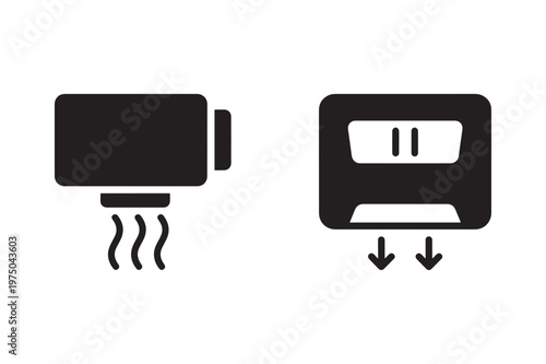 Hand dryer icon for bathroom air drying