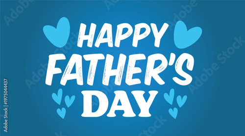 Happy father's day greeting card with hearts and pastel colors