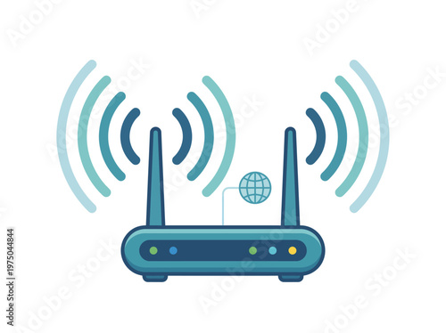 Sleek wireless internet router icon representing modern digital connectivity solutions and fast network access for home and office environments