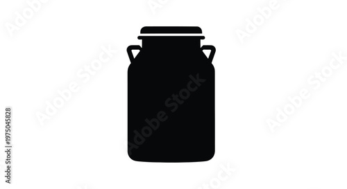 Black silhouette of a vintage milk jug simple graphic outline silhouette
