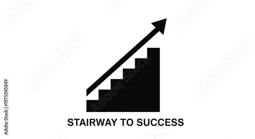 Abstract staircase representing growth and ambition a striking silhouette