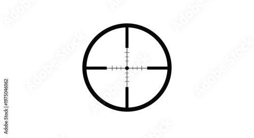 Black crosshair target design with a circular frame silhouette