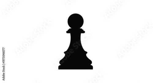 A stark black chess pawn is prominently displayed as a silhouette