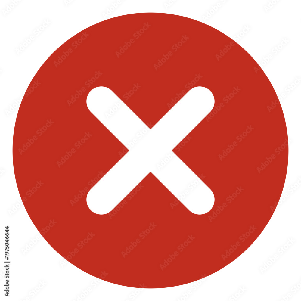 Obraz premium Red circle with an x in it