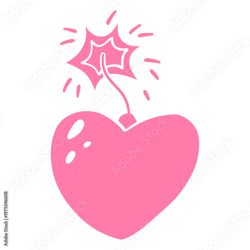Pink heart with a sparkler in it