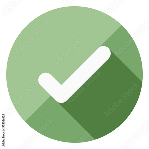 Green circle with a tick mark on it