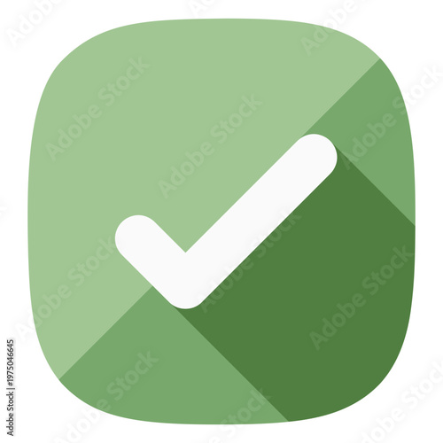 Green check mark icon with a white background