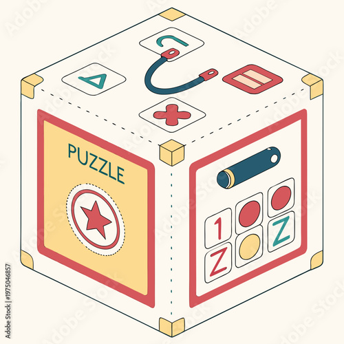 A cube shaped puzzle toy for children