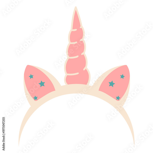 Pink unicorn headband with stars on it