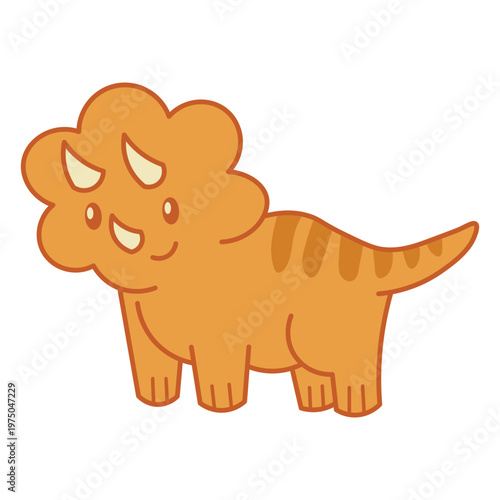 Cartoon triceratops is standing