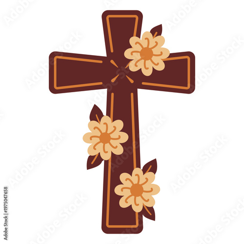 Cross with flowers on it