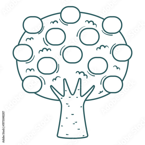 Tree with a lot of circles on it