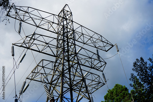 Close up of electrical pylon parts  