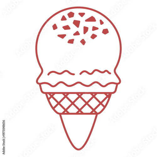 Classic ice cream cone graphic design for apparel