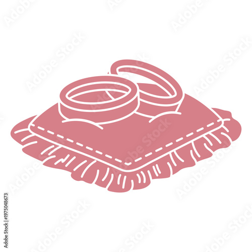 Elegant ring pillow design with wedding bands