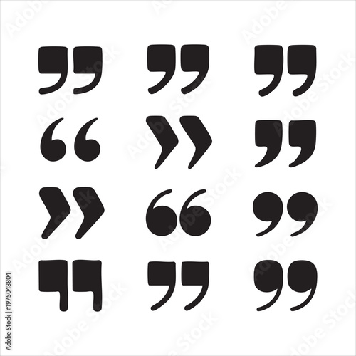 Various styles of quote marks and punctuation symbols for design