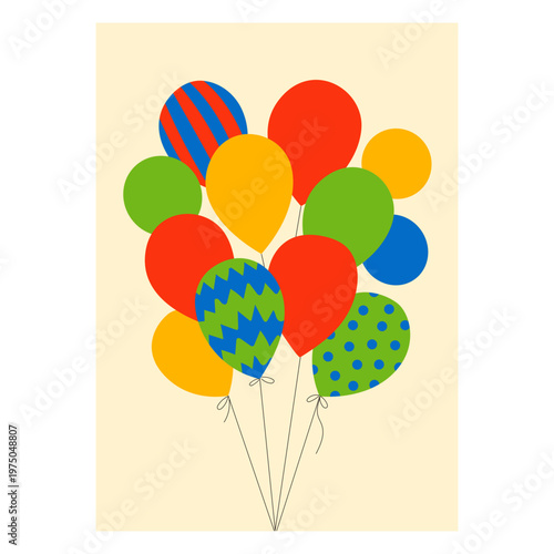 Colorful balloon birthday card design