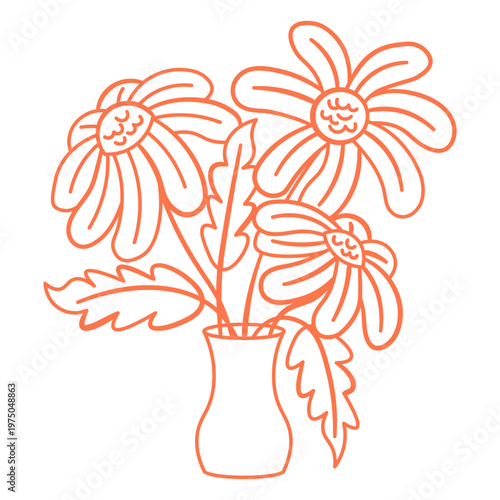 Flower vase with three flowers