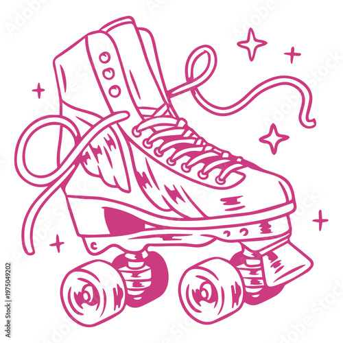 Cute pink roller skate design