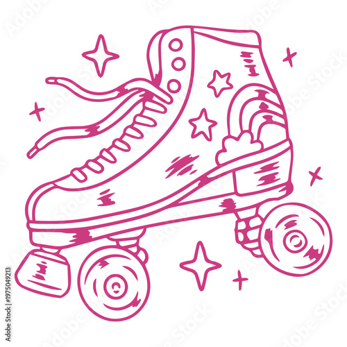 Pink roller skate design