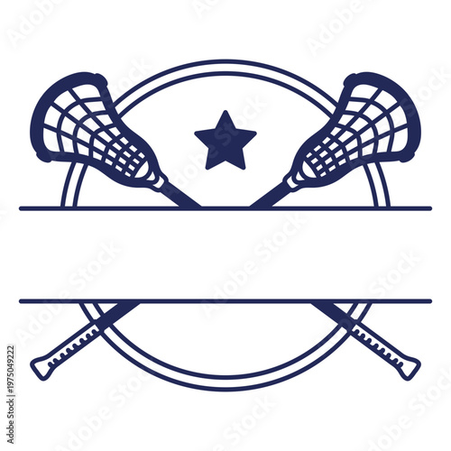 Lacrosse logo with two crossed lacrosse sticks