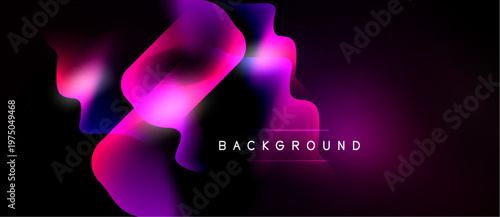 Abstract fluid shapes, vibrant magenta, purple hues. Dark background creates dramatic contrast, modern design element.