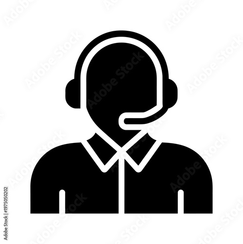 Vector of a professional customer service representative wearing a headset