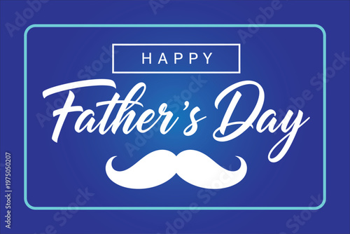Happy father s day celebrate dad with a stylish blue neon greeting card design