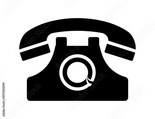 Vector of a classic rotary dial telephone