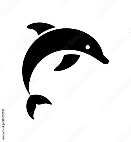 Vector of a jumping dolphin in mid-air