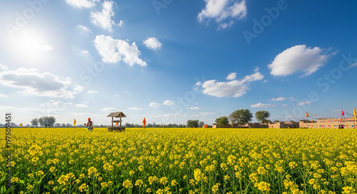 Vaisakhi Festival Rural Landscape Illustration