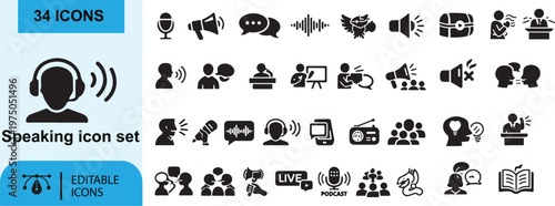 Vector silhouettes of people in various poses and situations cartoon icon collection