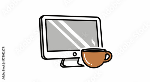 Work and Coffee: The synergy of productivity and pause as a steaming cup of coffee complements the modern work landscape, inviting moments of refreshing reflection.