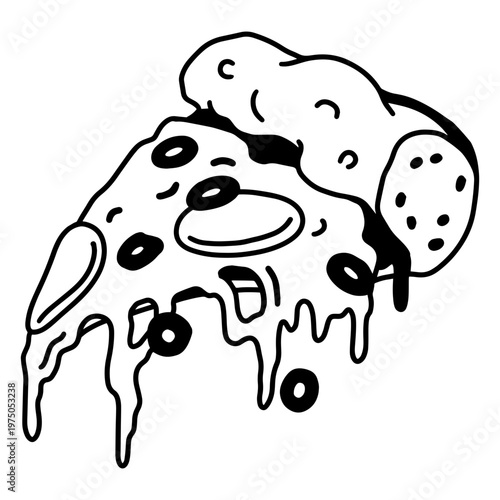 Playful dripping pizza illustration