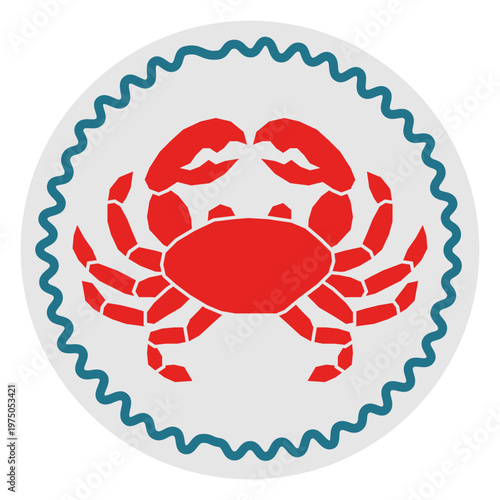 Red and blue crab design