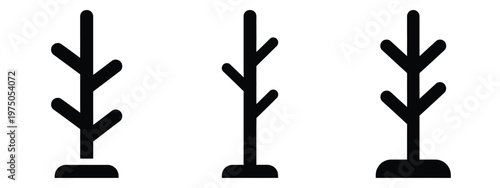 coat rack silhouette illustration icon set, Modern furniture vector designs.
