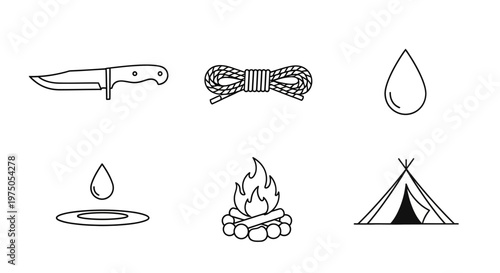 Camping tools and fire equipment.