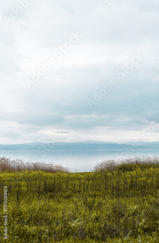 View of Lake Iznik in spring, vertical shot.